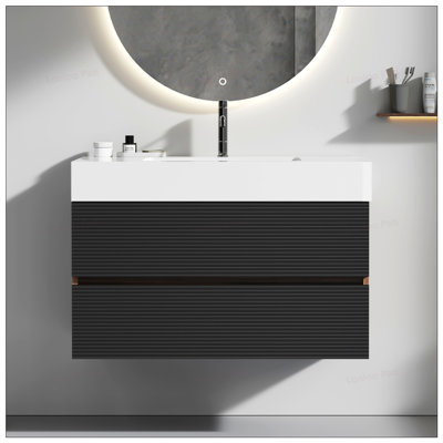 Meuble-lavabo 36 po avec lavabo brillant