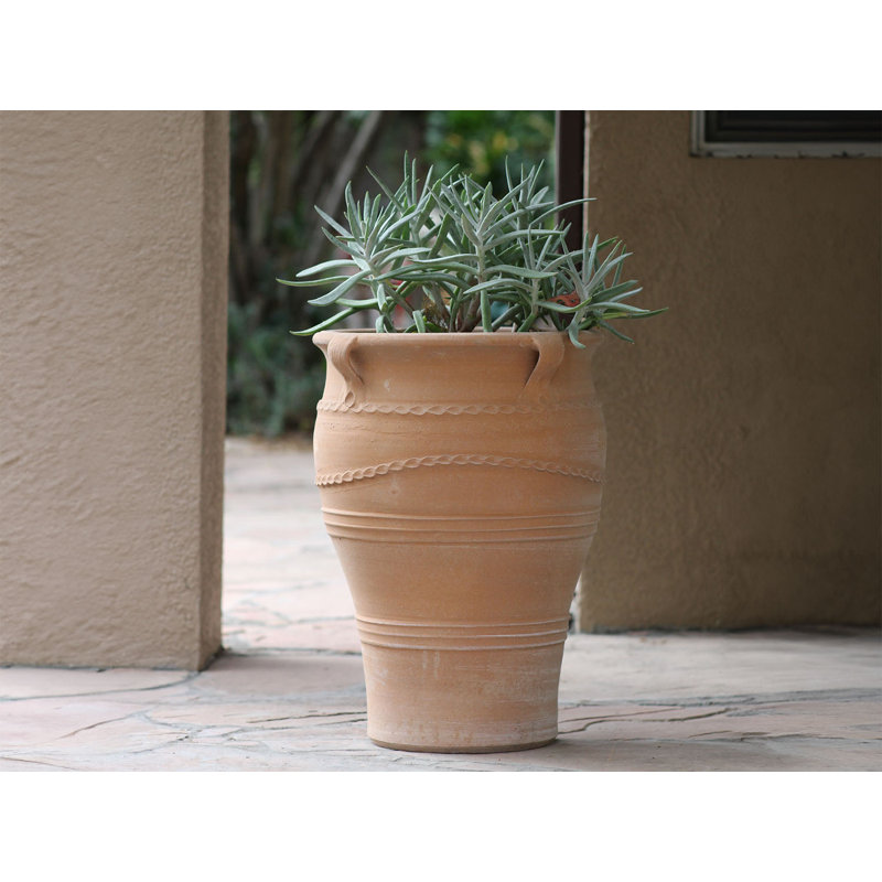 Pot de fleurs extra large en terre cuite Tetrahero Urn - Intérieur/Extérieur, 17,5 po x 25,5 po