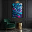 Abstrait art fluide sur toile bleue 44-579220301