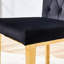 Table ronde moderne à 4 places en verre transparent de style moderne avec des pieds en métal dorés en forme de 7 et des chaises en velours noir sans accoudoirs, la conception Comfort Comfort excellence allie durabilité et durabilité-1537118919-1530881112