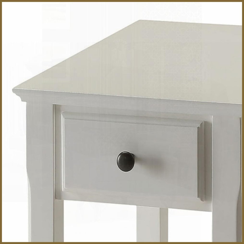Bois massif blanc Table basse en MDF avec tiroir - Rangement polyvalent Durable pour le salon, Blanc