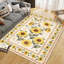 Tapis à motif floral lavable à la machine à envers bas, antidérapant, bordures durables, tapis rétro pour salon, chambre à coucher, salle à manger, beige 9 x 12-130371357-130371359