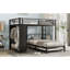 Lit superposé double au-dessus d'un lit double en métal de couleur noire avec garde-robe intégrée, lit gigogne, table pliante, système d'utilisation efficace de l'espace, procédé de revêtement antirouille, bureau pliable à installation rapide,-1977352189