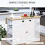 Îlot de cuisine 47 po blanc avec rangement élégant et fonctionnel pour îlot de cuisine 47 po, option