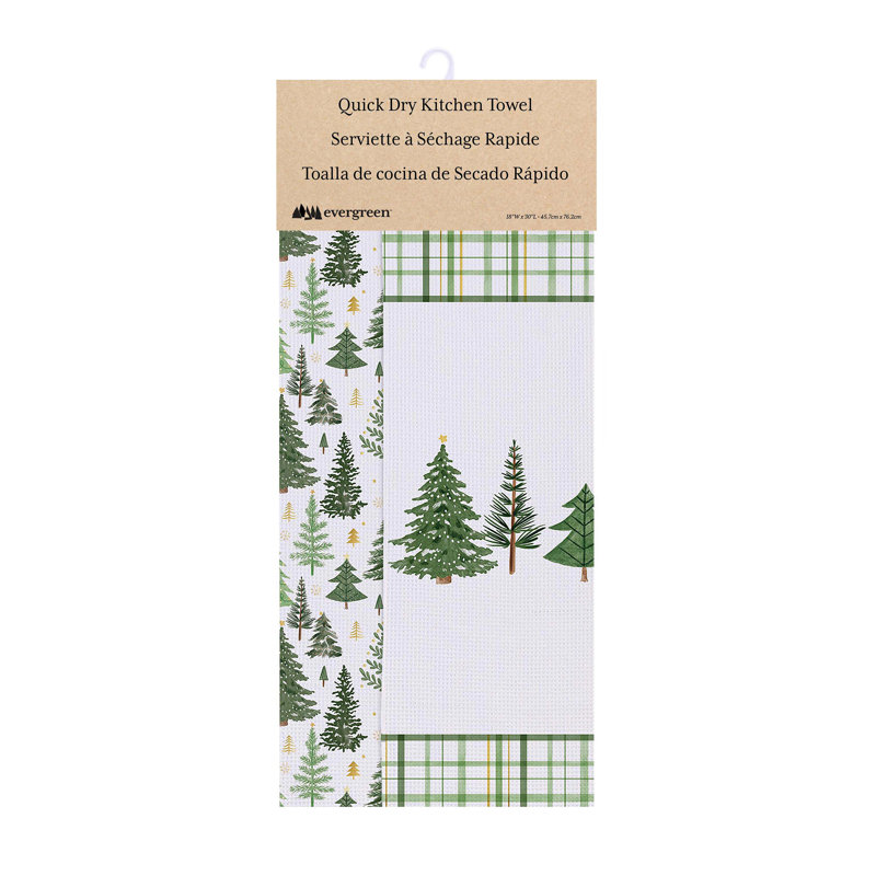 Forest Trees Double-Sided Quick Dry Waffle Weave Kitchen Towel