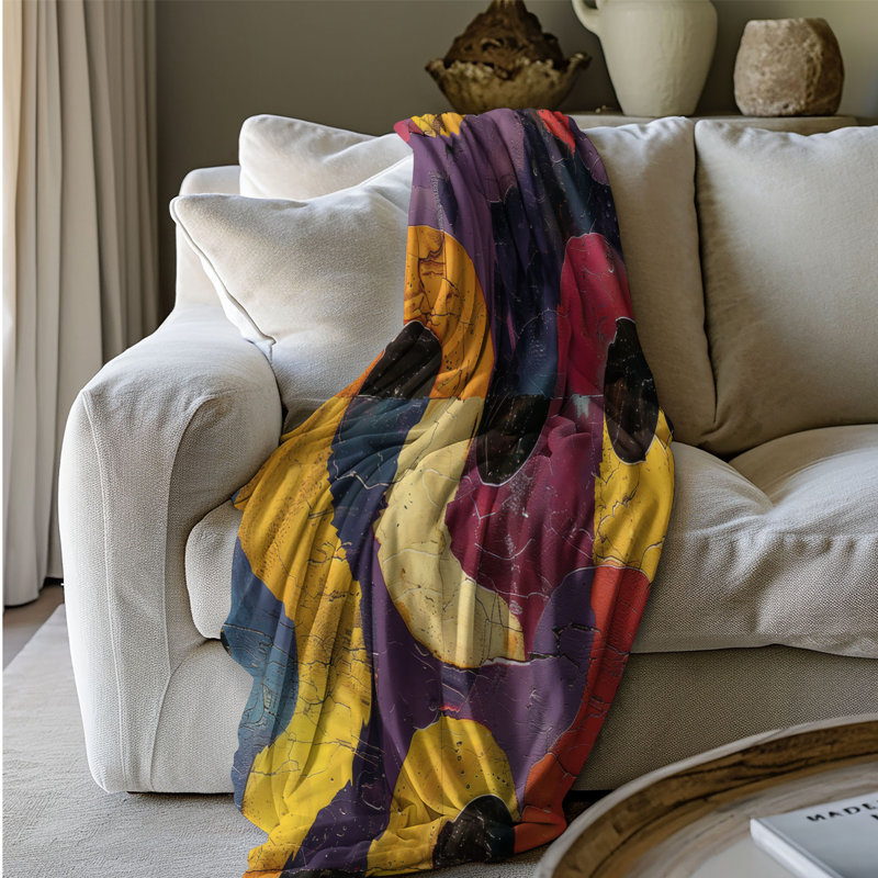 Violet vieilli - couverture en sherpa de qualité supérieure 1 pièce, Lit simple