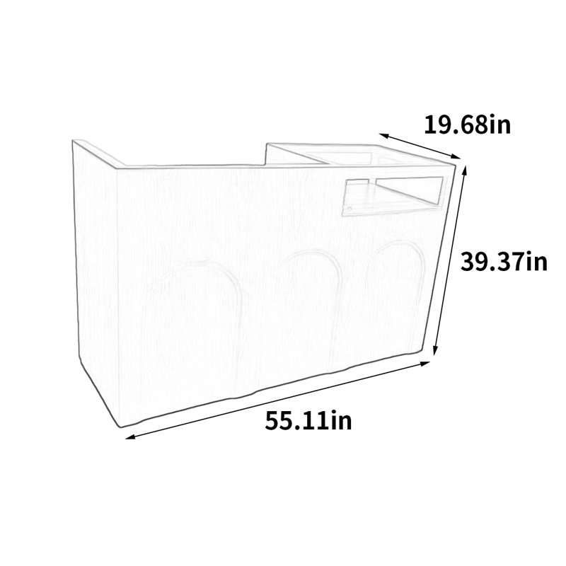 Vitrine simple pour îlot central, H 39,37 po x l 55,11 po x P 19,68 po