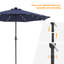 Parasol de marché extérieur Dorelli 9 pi à DEL avec inclinaison par bouton-poussoir, parasol de table tout temps pour terrasse, cour ou jardin.-74668994