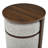 2-in-1 Round End Table with Pull-Out Upholstered Stool for Small Spaces