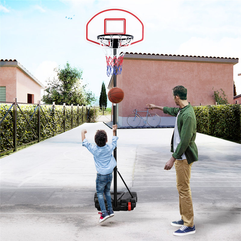 Système de panier de basketball réglable en hauteur, Rouge