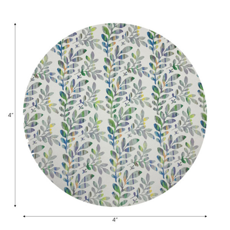 Sous-verres rond en cuir végétalien des Tuileries, Verdure