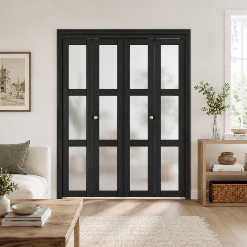 Porte double pliante 48 po x 80 po en bois manufacturé massif l 48 po x H 77 po avec trousse de quincaillerie d'installation