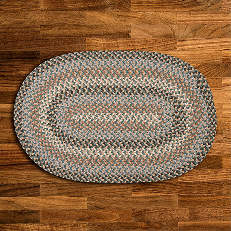 Tapis réversible en laine mélangée Lettie, Ovale 5 pi x7 pi