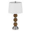 Ensemble de 2 lampes de table, abat-jour blanc cassé, base en perles empilées, acier brossé 28 po