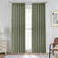 Fabdivine Handmade Thick Linen Striped Green Curtain 27x24 Inches, 2- Panel Set Block Print Drapes with Pleated Pinch Room Darkening, for Living Room, Office or Bedroom Window Décor, Manpasand-79297238