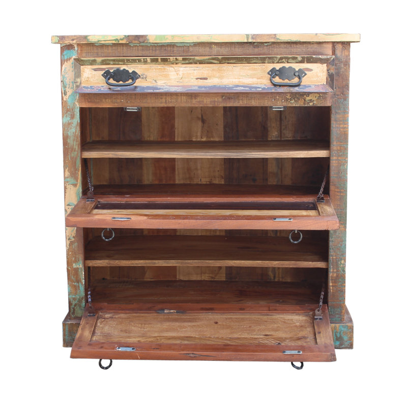 Valeri 16 Pair Solid Wood Shoe Storage Cabinet