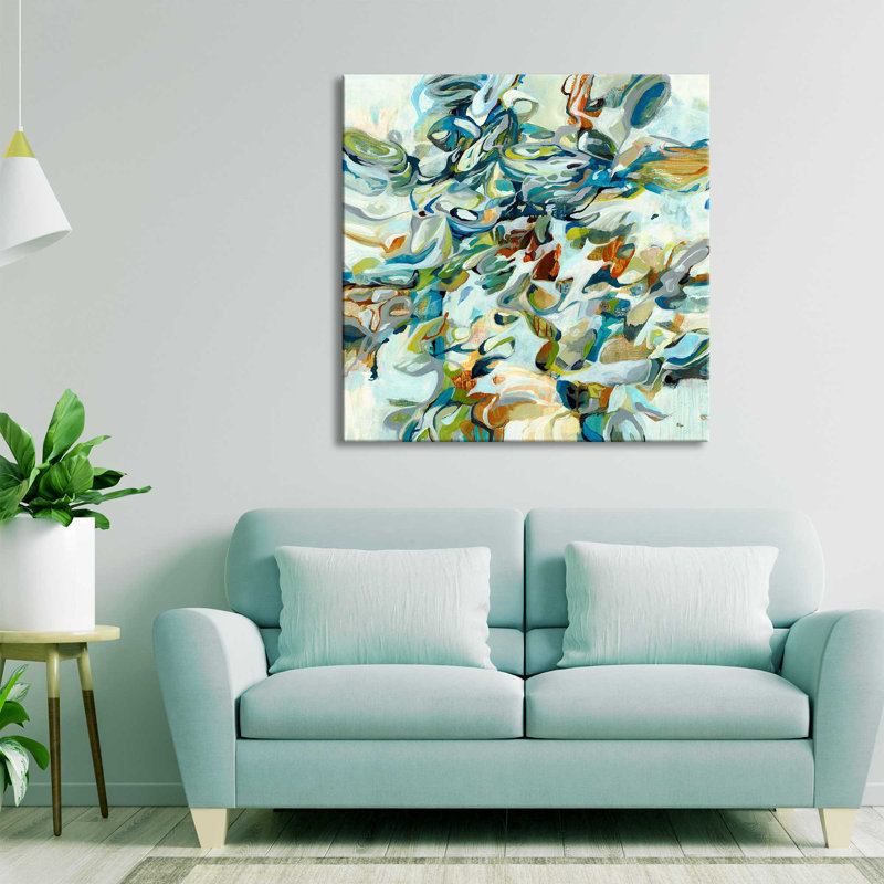 In the Flow III - peinture à cadre flottant, Toile tendue, H 18 po x l 18 po x P 1 po