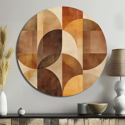 Lenum - Abstract Shapes Round Metal Wall Decor