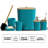 Complete 11 Piece Bathroom Accessory Set with Bamboo Accents, Trash Can, Toilet Brush & 5 Shower Caddies Included-124010469