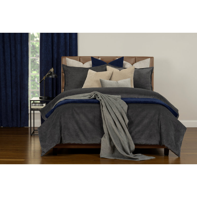 Matte Velvet Set with Duvet Cover & Insert Set by Siscovers, King Duvet Cover + 9 Additional Pieces, Iron