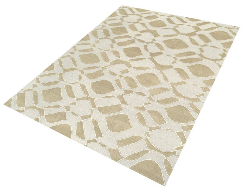 Mod Geometric Area Rug in Beige/Gray/Neutral, Rectangle 6' x 9'