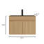 Meuble-lavabo mural moderne en bois massif avec lavabo en acier inoxydable 28 po Modern