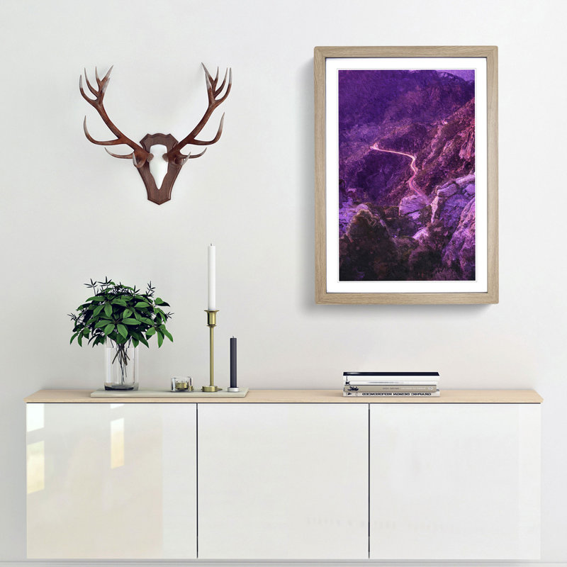 Road to Mount Lemmon in Arizona - Picture Frame Painting Print, Oak Framed, 65cm H x 48cm W x 2cm D