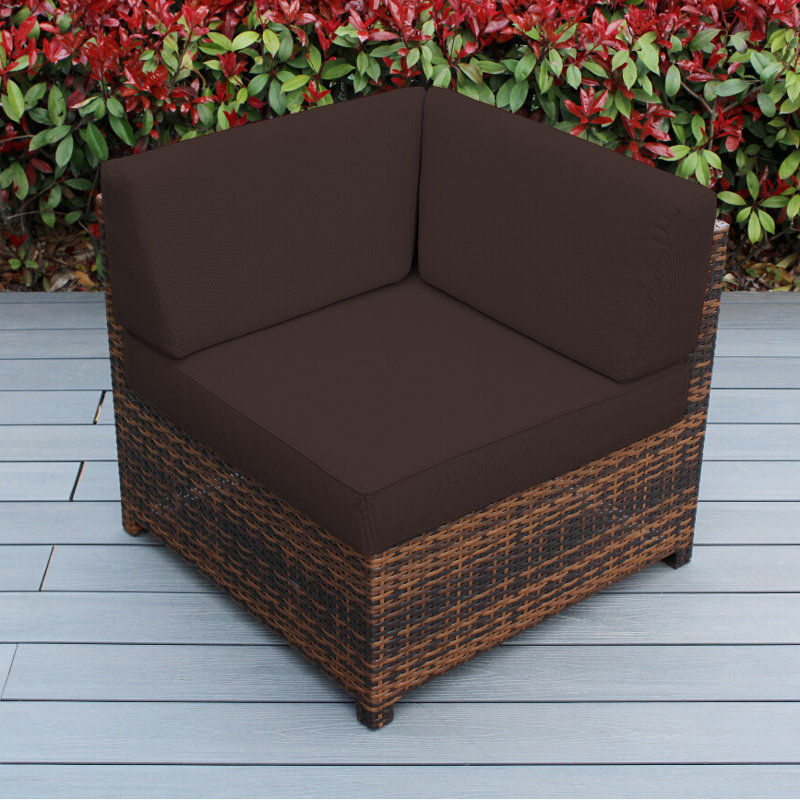 Chaise de patio avec coussins Billyjo, Toile Sunbrella® taupe, Mélange de bruns