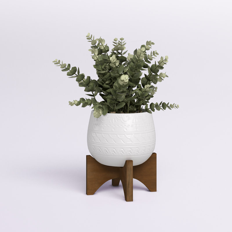 Eucalyptus artificiel 3,5 po en pot, Blanc