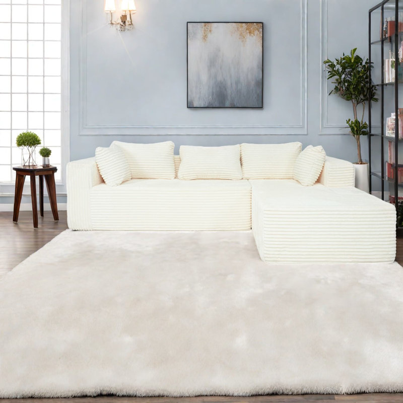 Compression Comfort Sectionals, 100 Inch Corduroy Modern Home Sofa
