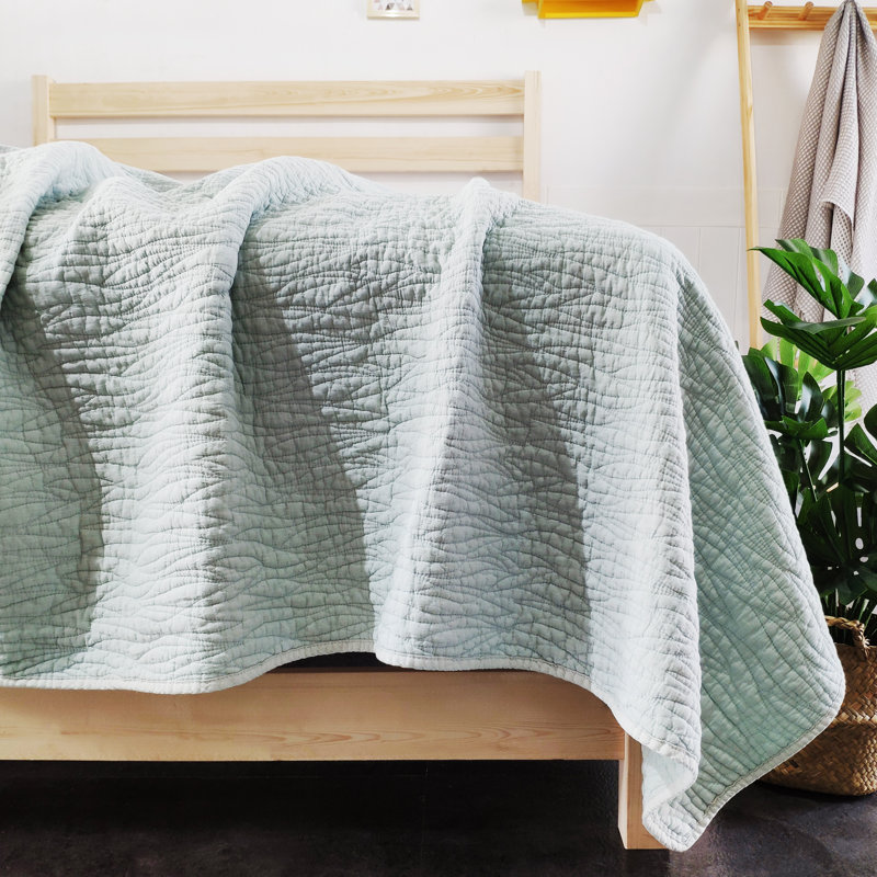 Carson Cotton Reversable Quilt Set, Twin Quilt + 1 Sham, Mint