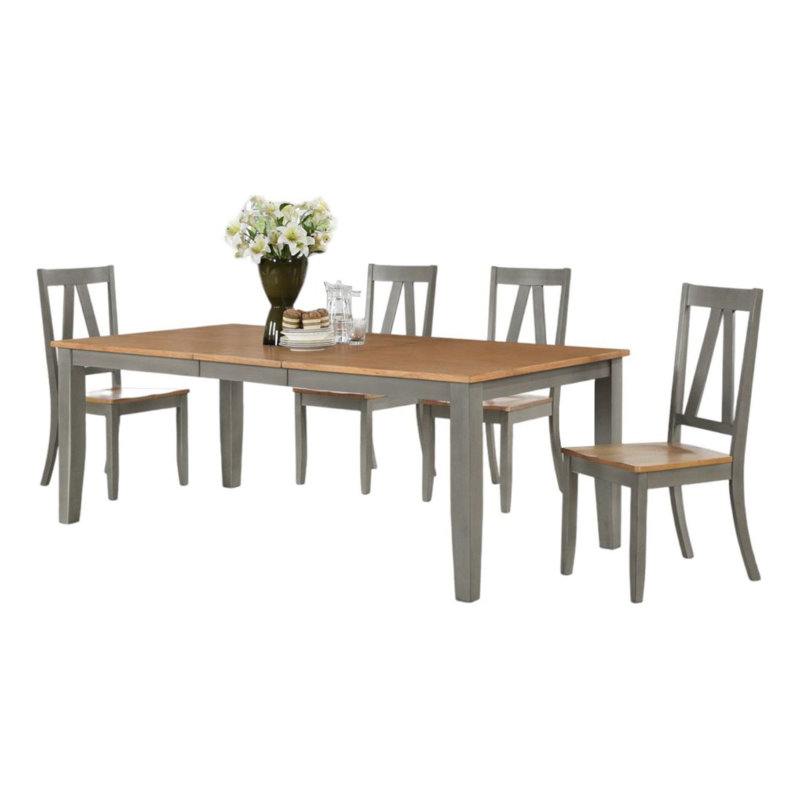 Ensemble de salle à manger rectangulaire L 78 po x l 40 po Devaansh, 5 pièces: table, 4 chaises