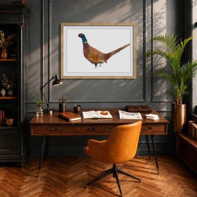 Pheasant Bird in Winter - Framed Print