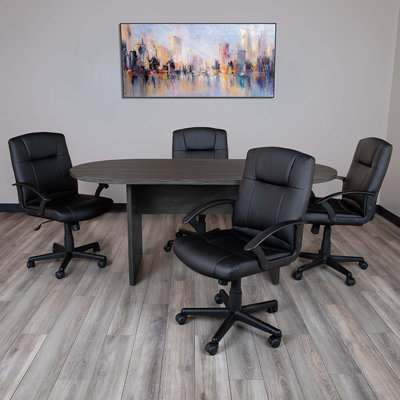 Yandi Racetrack Meeting Table and Chair Set by Inbox Zero