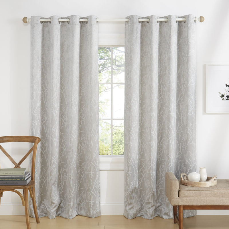 Silver Blackout Polyester Grommet Window Curtain Panels, 54"x96"