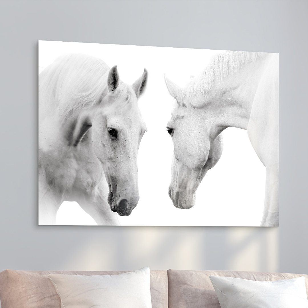 'White Horse' - Reverse Printed Glass Wall Art Latitude Run®