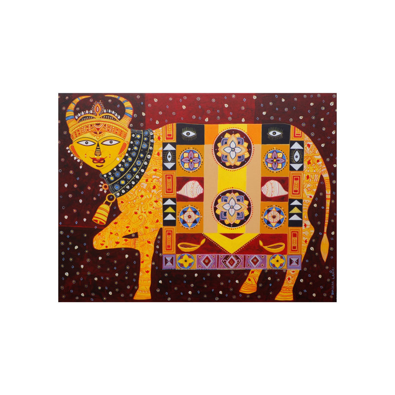 Peinture Kamdhenu | Acrylique sur toile | Par Bhaskar Lahiri