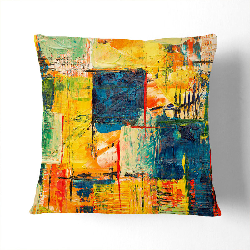 Abstract Square Throw Cushion, 40 x 40 cm, White