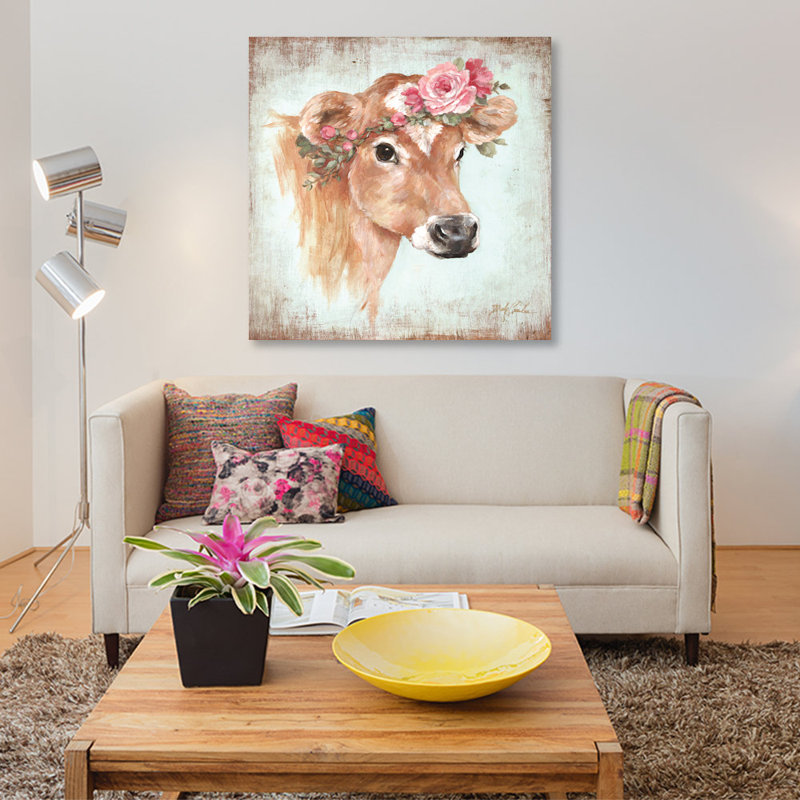 « rosie », reproduction sur toile, H 12 po x l 12 po x P 1,5 po, Pas de tapis, Toile tendue