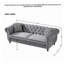 Canapé Chesterfield 3 + 3 places en velours avec accoudoirs roulés et têtes de clou, canapé Mid-Century moderne pour le salon-1282309738