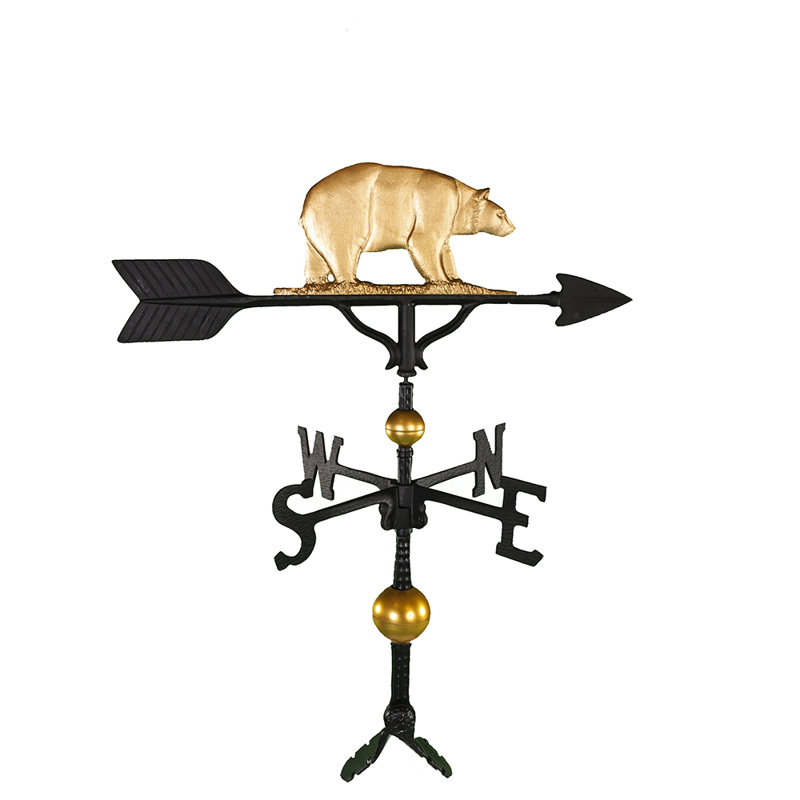 Deluxe Bear Weathervane, Gold