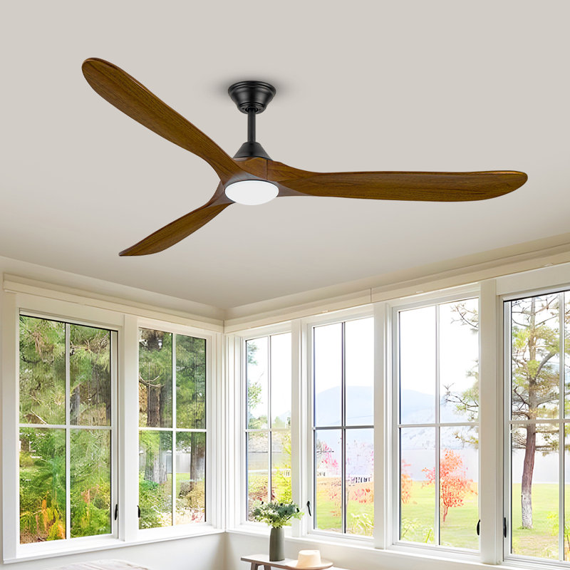 Modern Smart Ceiling Fan With Led Light, 60"