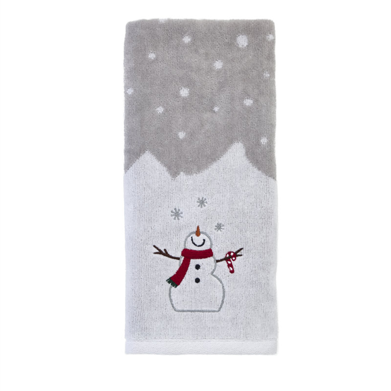 SNOWMAN & CANE EMB HAND-MULTI