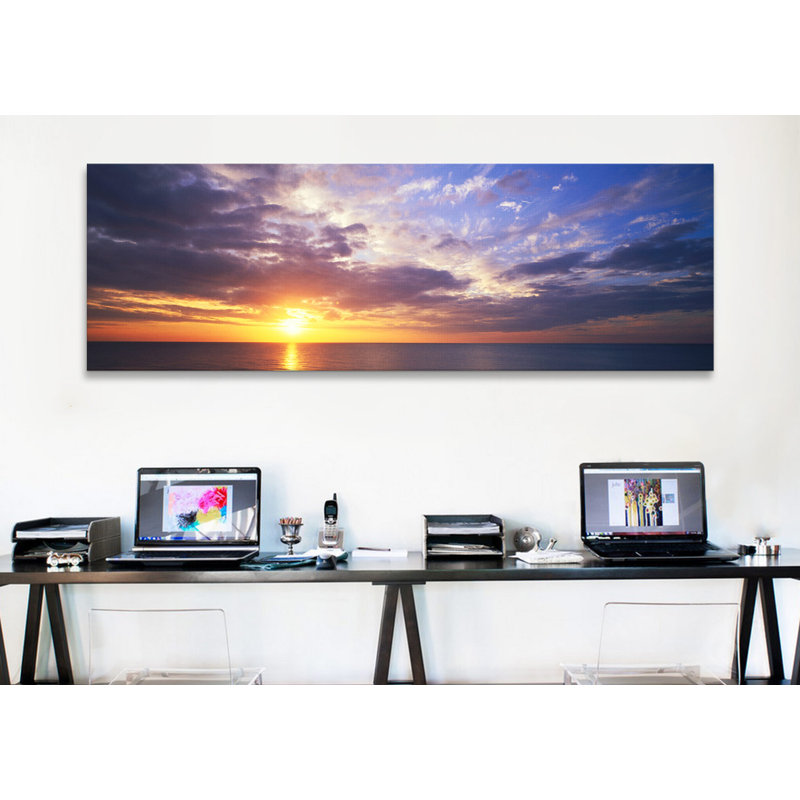 Coucher de soleil, île des Caraïbes, île de Grand Cayman par Panoramic Images - Giclée sur toile tendue avec châssis