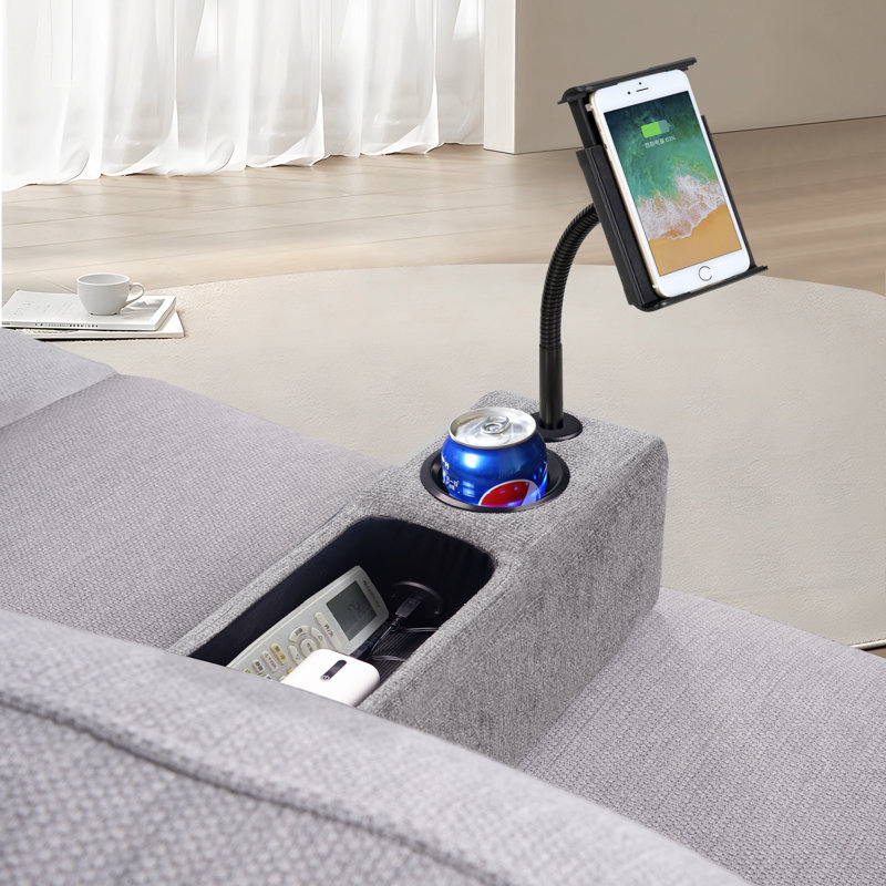 Smart Armrest 6" Wide Adjustable Sofa Armrest with LED Light and Wireless Charge Stand Seamlessly Fit Sectional Sofas