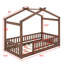 Structure de lit en bois avec clôture-1457319808