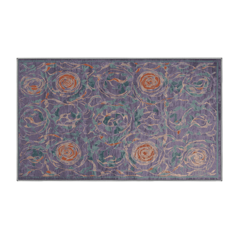 Silky Soft Plush Purple Area Rug, Rectangle 7' x 10'