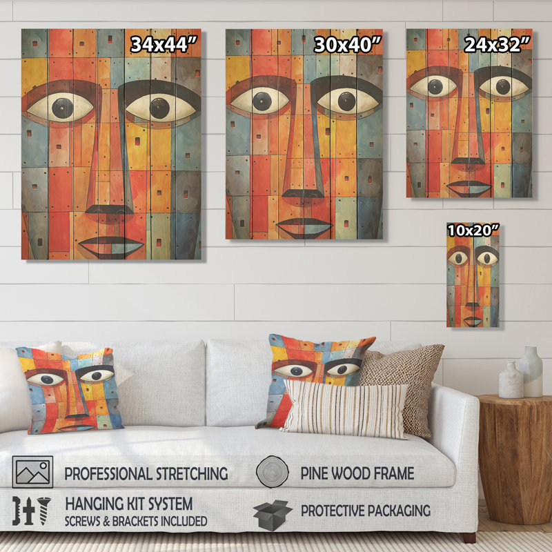 Masque de sérénité Baule africain - Masque africain sur bois, H 32 po x l 24 po