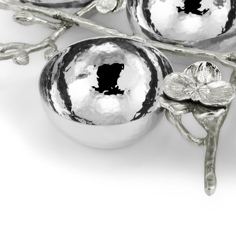 Orchid Seder Plate, Silver