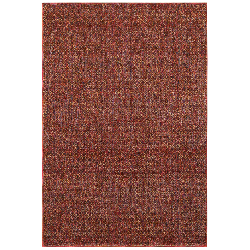 Tapis rouge à motif géométrique Bobby, Rectangle 1 pi 10 po x 3 pi 2 po
